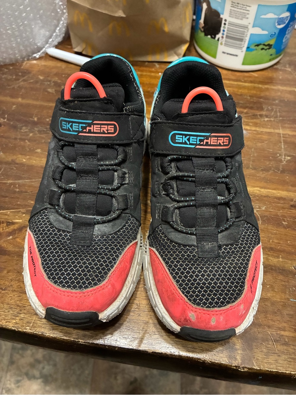 Skechers Kids Black and Red Athletic Sneakers